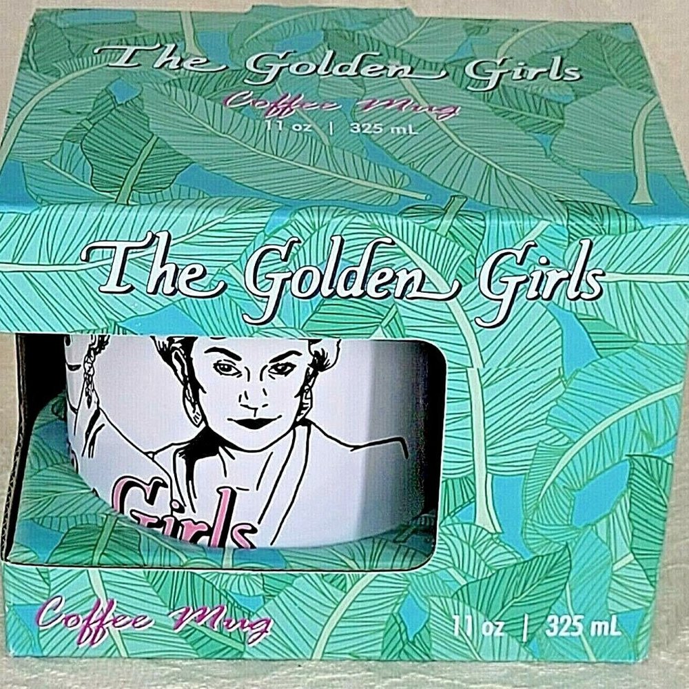 Coffee Mug 11 oz Golden Girls Rose Sophia Funky White Black Pink Friends 80s